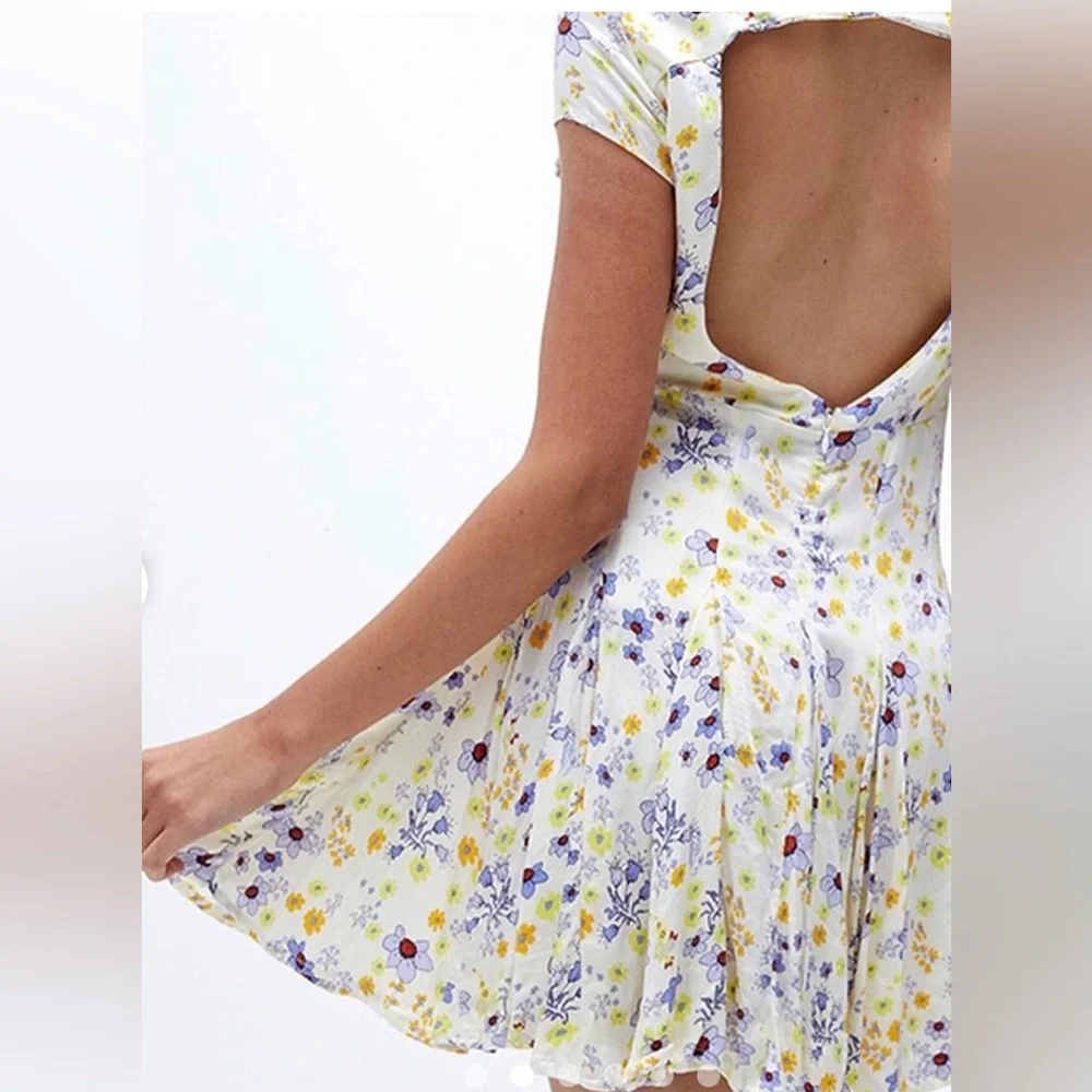 NWT Free People It Takes Two Wrap Dress in Ivory Combo - Picture 2 of 15